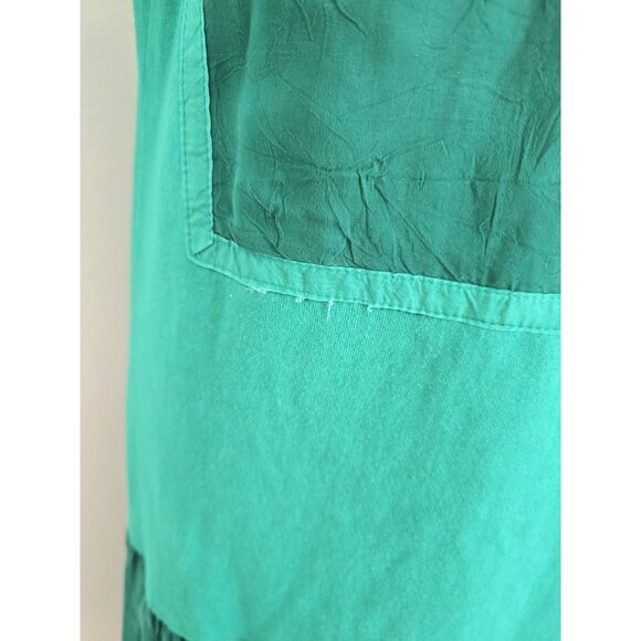 Johnny Was Vintage 90 Cotton Green Sun Embroidery Midi Drop Waist Dress S Petite - Picture 9 of 10